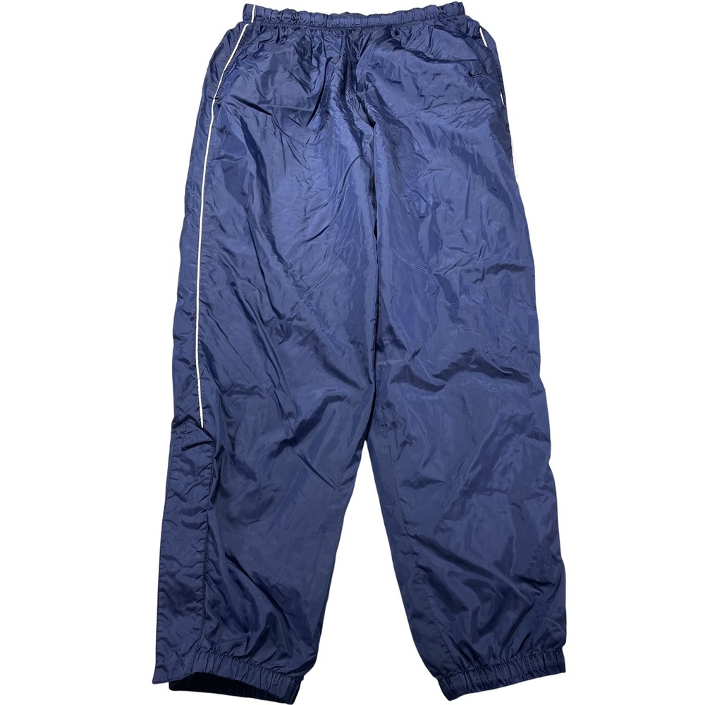 Vintage Nike Track Pants Mens XL Blue Woven Lined Zip Hem Swoosh Athletic Y2K